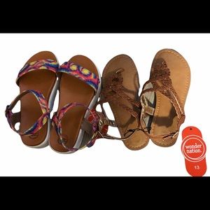 WONDER NATION CRISS CROSS BRAIDED SANDAL SIZE 13
